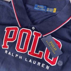 Polo Ralph Lauren Big & Tall 4XLT Navy Spell Out Applique Logo Polo Shirt NEW